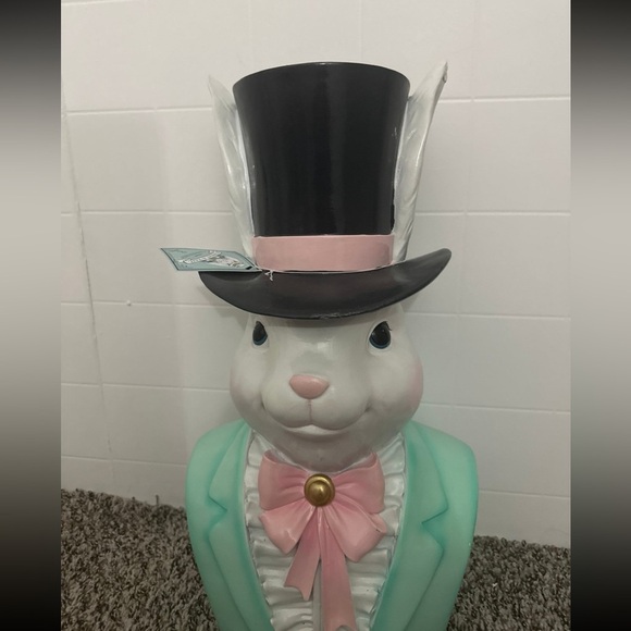 Tophat & Tail XL Rabbit with Bust & Top Hat Figural Easter Spring Home Decor - Picture 3 of 5